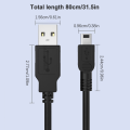 Miniatyrbillede 8 af 8: V3 Port 5P Datakabel Trapezformet T-port Ladekabel 80CM Mi Black