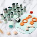 Miniatyrbilde 4 av 8: Rustfritt stål Frukt Grønnsak Press-type Mini Cookie Shape te J