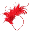 Miniatyrbild 1 av 8: Fjäder Hårband Carnival Party Head Dekoration Dans Performan Red