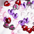 Miniatyrbild 3 av 8: 20st Resin Clear Peach Heart Nail Accessories Cross Flat Back Pink