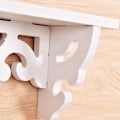 Miniatyrbillede 1 af 8: Hvid træ Væghylde Display Hængende Rack Opbevaringsvarer Hold White Medium