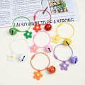Miniatyrbilde 7 av 8: Candy Color Flower Key Chain Wire Rope Pendant With Bell Car Ke Red