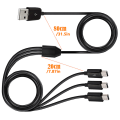 Miniatyrbillede 7 af 7: 1M 3 i 1 USB A han 1 til 3 USB 5pin mini usb dataoplader Y Sp