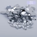 Miniatyrbillede 6 af 8: 200 stk Akryl øjenform krystal ædelsten lim på diamantsten Fla White AB 5x10mm