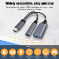 Miniatyrbilde 2 av 5: USB C OTG-kabeladapter 2 i 1 Type C til USB A-adapter med PD Gray