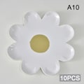 Miniatyrbillede 1 af 8: 10 stk Small Daisy Picnic Service Engangs Blomster Middag Pla A10
