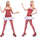 Miniatyrbillede 4 af 5: Dame Tights Uigennemsigtige strømper Strømpebukser Julefest Makeup Red&White