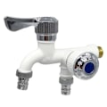 Miniatyrbillede 1 af 5: Dual Control Dobbelt udløb Vandhane 1/2" Universal Interface P white