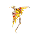 Miniatyrbillede 1 af 5: Krystalemalje Phoenix Fuglebrocher Dyrepind til Kvinder Mænd B Yellow
