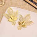 Miniatyrbillede 6 af 7: Guldblade blomsterforbindelser Jern filigran wraps DIY Scrapbog H