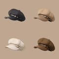 Miniatyrbillede 6 af 8: Vintage ensfarvet baret hat efterår og vinter mode maler Khaki A3
