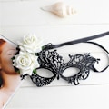 Miniatyrbilde 1 av 8: Masquerade Mask Kvinners Venetiansk Maske Pen Elegant Dame Masque White