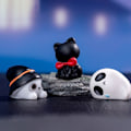 Miniatyrbild 6 av 8: Mini Halloween-prydnad Spindelfladdermöss Skelett Spöke Mikro Landskap A13
