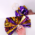 Miniatyrbillede 7 af 7: 1 stk. Dobbelt Hul Håndtag Cheerleader Pom Poms Metallic St A11