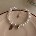 Miniatyrbillede 1 af 7: Ny Love Heart Pearl Justerbar Armbånd Til Kvinder Elegant Pear