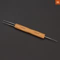 Miniatyrbillede 1 af 5: Dobbelthovedet Dreadlock Hæklet Bambus Håndtag Krog Til Dreadsloc 0.75mm(1+2)