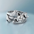 Miniatyrbillede 1 af 5: Vintage e Cat Ringe Dame Smykker Trendy Justerbar Ring