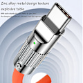 Miniatyrbilde 5 av 8: 120W hurtiglading flytende silikonkabel Type-C lader Lysende Lightning 1M