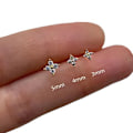 Miniatyrbilde 6 av 6: 3 stk/sett Fire kronblade Zircon Flower Stud øredobber sett for kvinner