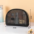 Miniatyrbillede 1 af 5: Mesh Makeup Tasker Sort og Hjerte Kosmetisk Taske Bærbar lynlås D
