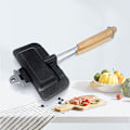 Miniatyrbillede 2 af 8: 1 stk. dobbeltsidet sandwichpande, non-stick, bærbar, foldbar grill Black