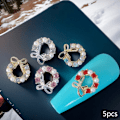 Miniatyrbillede 2 af 8: 5 stk 3D Rhinestone Krystal Neglekunst Garland Pearl Dangle Charms A3