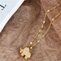 Miniatyrbillede 3 af 5: Kvinders luksus Cubic Zirconia Elephant Pendant halskæde Stainle