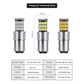 Miniatyrbillede 6 af 6: 2 stk 1157 LED Canbus P21W/5W Bay15d 45 LED pære Red