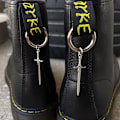Pikkukuva 1 / 8: Goottilainen Sword Flame Serpent Pentagram Martens Metal Circle Shoe A1