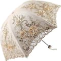 Vintage spets UV solparasoll vikbart 3D blomsterbroderi paraply