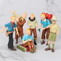 6 Tintin och Kapten Haddock äventyrs verklighetstrogna figurer för barn
