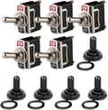 2-vägs vippströmbrytare med vattentätt lock (5-pack) Svart
