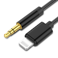 Pikkukuva 2 / 3: 2M Lightning - AUX 3.5mm Kaapel/Adapter Autoon Musta 1-Pack