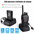 Miniatyrbilde 2 av 5: Baofeng Walkie Talkie Lang rekkevidde Oppladbar Profesjonell 16 Kanaler PMR Walkie Talkies Radio, med Ørepropp, USB Lader, Batteri (1 Par)