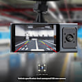 Miniatyrbild 2 av 9: Dashcam - Fram och baksida Inuti 1080P Dash-kamera för Bilar, 3-kanals Dashcam Trevägs Bilkamera med Infraröd Nattsyn, Loop-inspelning, APP C-XM4-