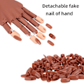 Miniatyrbild 3 av 5: Övningshand för akrylnaglar, Nagelövningshand med 200 naglar - Flexibla rörliga falska händer för nagelmanikyr - Robust Kommer Inte-XF6-