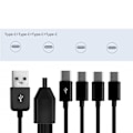 Pikkukuva 3 / 5: Multi USB-C-jakaja 4-in-1 pikalatauskaapeli 4 tyypin C-urosliittimellä puhelimille ja tableteille