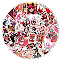 Pikkukuva 3 / 8: 50 kpl Hazbin Hotel -tarroja Angel Dust Alastor Vinyyli Vedenpitävät Sarjakuva Tarrat 50PCS