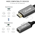 Miniatyrbillede 5 af 5: Qgeem HDMI Single til Mini Dp Konverter Adapter Kabel Uhd 4k@30hz stik