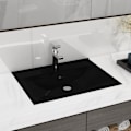 Miniatyrbilde 1 av 5: vidaXL Luksuriøs servant med kranhull matt svart 60x46 cm keramikk-XF3-