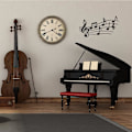 Miniatyrbilde 4 av 5: Metallveggdekor med musikktema, Metallvegg skulptur, Noter Musikkveggkunst, Musiksilhuett Veggdekorasjon, for Hjeminnredning Gaver