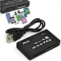 Miniatyrbillede 4 af 4: USB High Speed Alt i En Mini-hukommelseskortlæser til CF SD MS SDHC m.m. black 50
