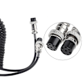 Miniatyrbillede 2 af 5: 70 cm flygledningsmikrofonkabel til Kenwood-transceivere MC-60 sort slidstærk