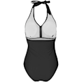 Pikkukuva 6 / 6: Naisten uimapuku vatsan kontrollilla, push-up, muotoileva uimapuku, halterneck, avoselkäinen MUSTA BLACK XL