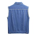 Pikkukuva 2 / 2: Herr Casual Ripped jeansväst Klassisk Trucker Button Down Ärmlös Jean väst -HG Mörkblå Dark blue XL