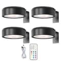 Wall Mounted Wireless Picture Light with Remote Control, 13-Color Dimmable RGB Battery black-FF- black 4pcs