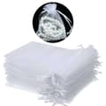 100 stk. Organzaposer, 9 x 7 cm - Håndsyede Hvide-FF-
