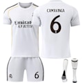 Miniatyrbild 1 av 2: 2526 Ny Real Madrid Fotbollströja Kortärmad för Vuxna och Barn - Flera Stilar No.6 CAMAVINGA No.6 CAMAVINGA 18