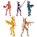 Miniatyrbillede 2 af 5: T13 Actionfigur, Titan 13 3D-trykt Actionfigur, Lucky 13 Actionfigur, Nova 13 Actionfigur Dummy 13 Actionfigur 4 Pack