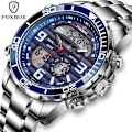 Miniatyrbilde 2 av 7: 2023 Toppmerke Luksuriøse Digitale Herreklokker Topp Luksus Sport Quartz Armbåndsur For Menn All Steel Militær Vanntett Klokke+Låd silver black